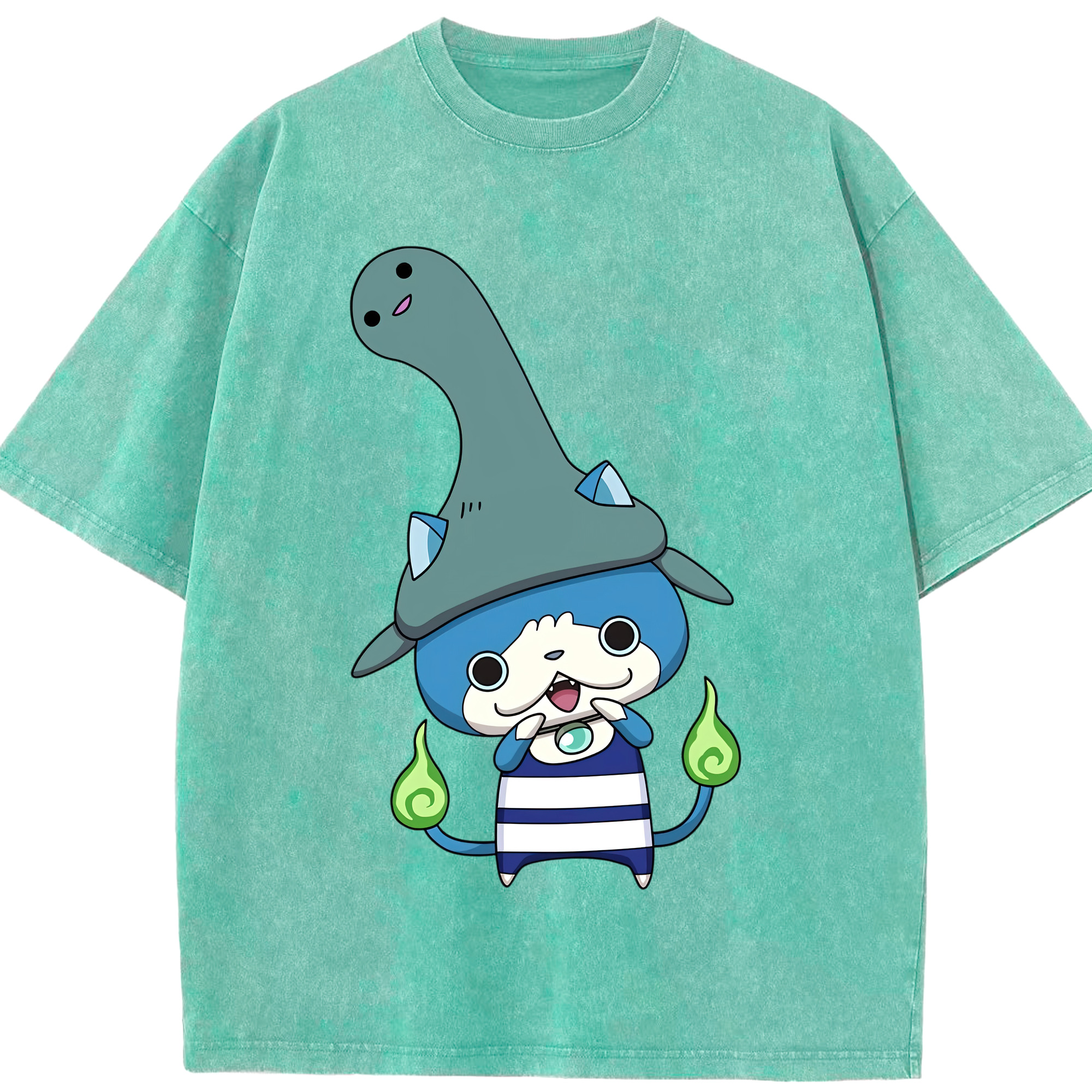 （画像用） 妖怪ウォッチ Yo-kai Watch 綿100% ヴィンテージ風 半袖Tシャツ（フロントプリント）